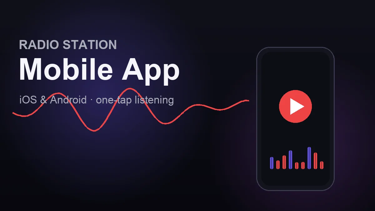 Eine mobile App eines Radiosenders auf iPhone und Android mit dem Live-Player